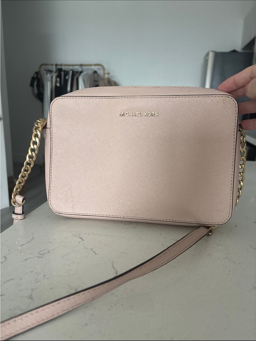 Michael Kors Blush Pink Saffiano Leather Crossbody Bag